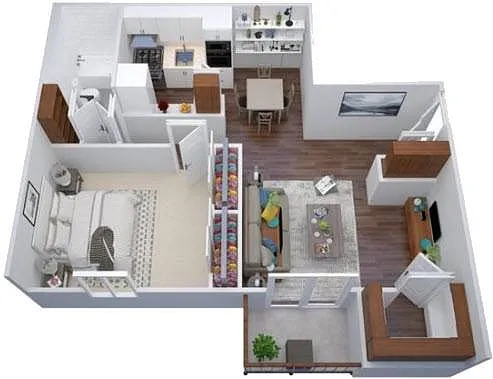 Floor plan 1BR - 1BTH Renovated