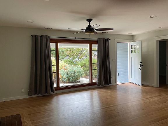 Large picture window with black out curtain