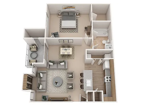 Floor plan One Bedroom- 751sq ft