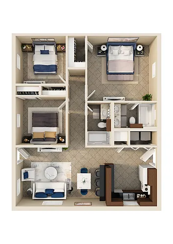 Floor plan 3 Bedroom 2 Bathroom