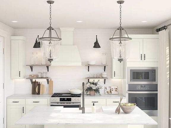 Kitchen with subway tile backsplash