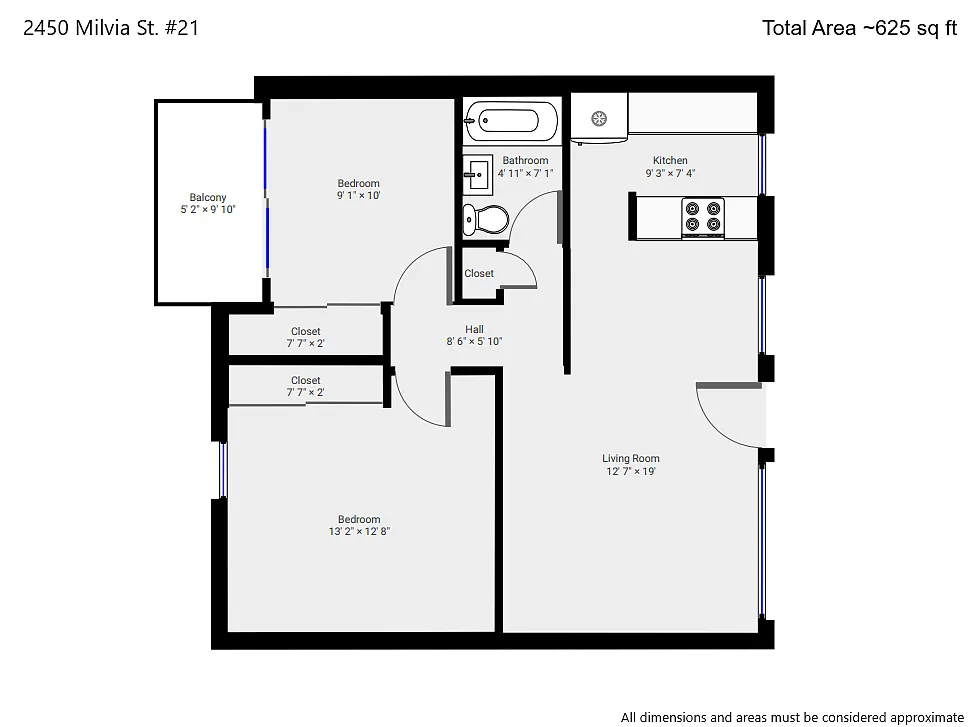 Floor plan East Balcony Water Included 2BD