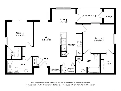 Floor plan Two Bedroom
