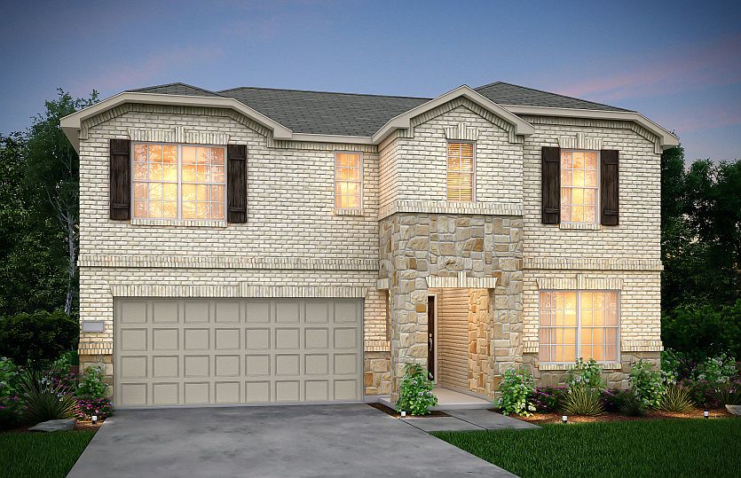 Exterior F - The Thomaston plan, a two-story home with 2-car garage