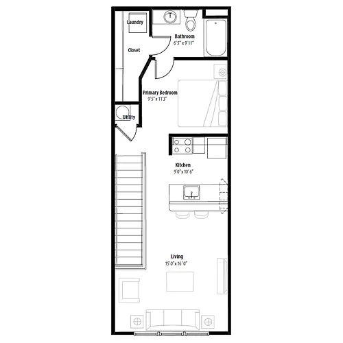 Floor plan Studio (Veranda)