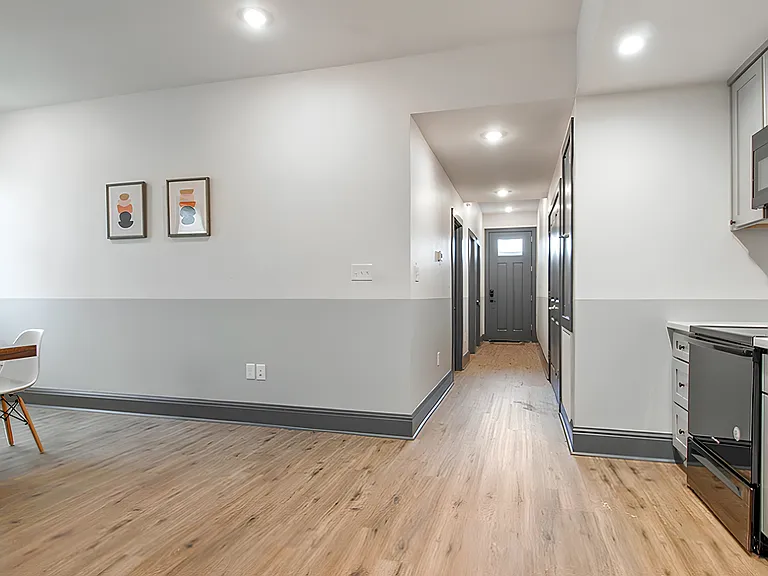View from kitchen towards entryway