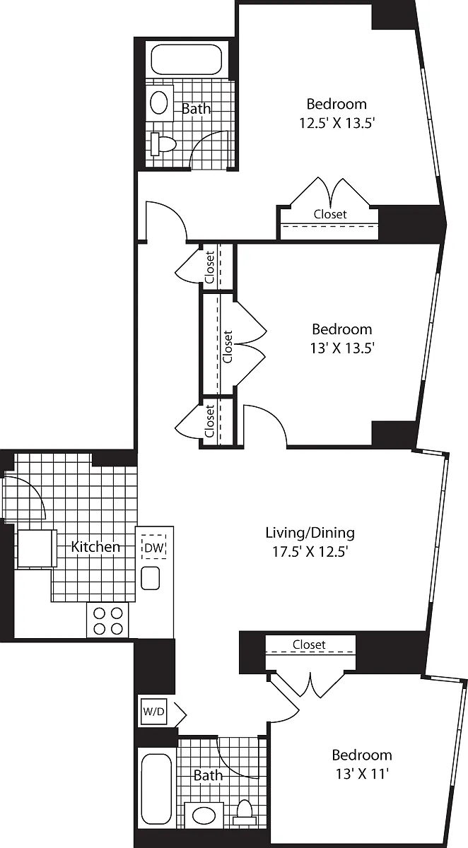 Floor plan Three Bedroom
