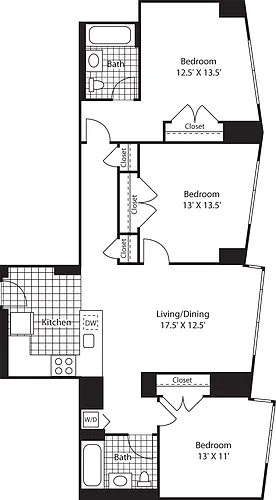 Floor plan Three Bedroom