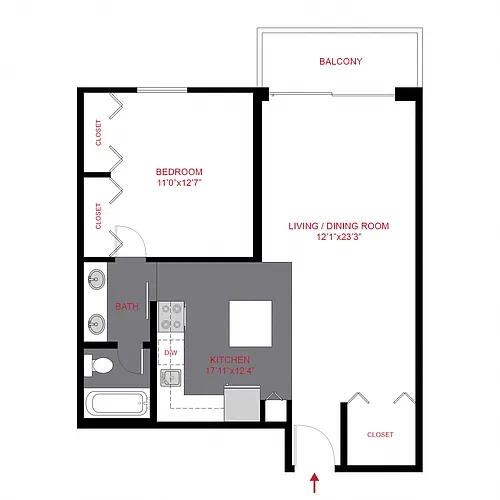 Floor plan Plan A - One Bedroom