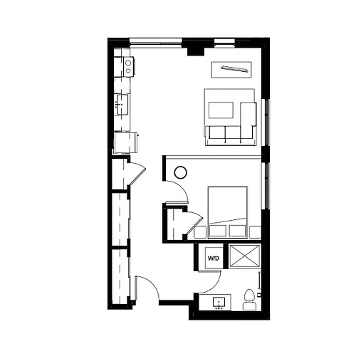 Floor plan One Bed 13