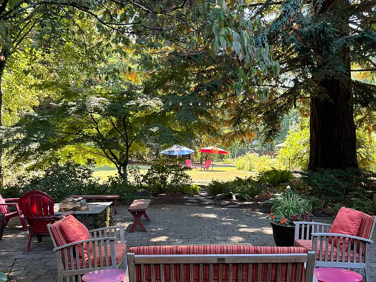 backyard patio looking south