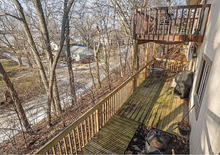 Upper deck is is your private lake views. The deck below is entrance to the lower level.