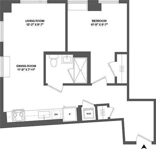 Floor plan 1 Bed/1 Bath-1B-1