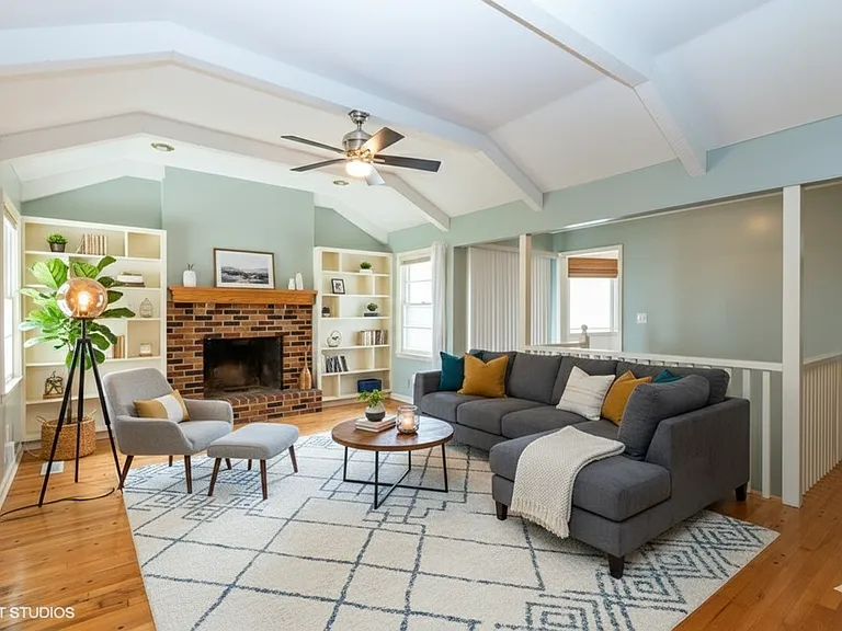 Family room has been virtually staged