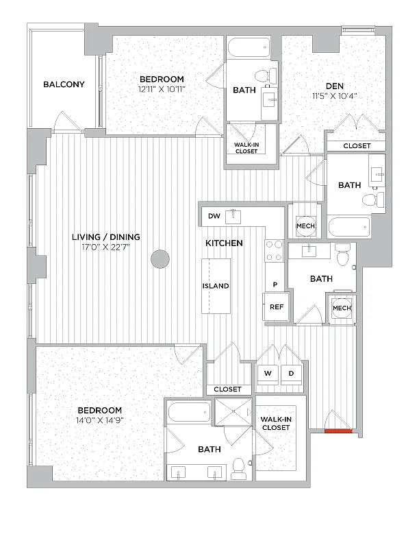Floor plan 3 Bedroom/3.5 Bath-C11 West