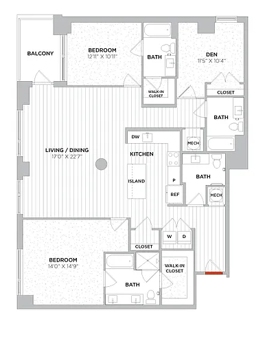 Floor plan 3 Bedroom/3.5 Bath-C11 West