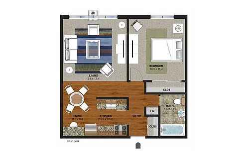 Floor plan 1 Bedroom