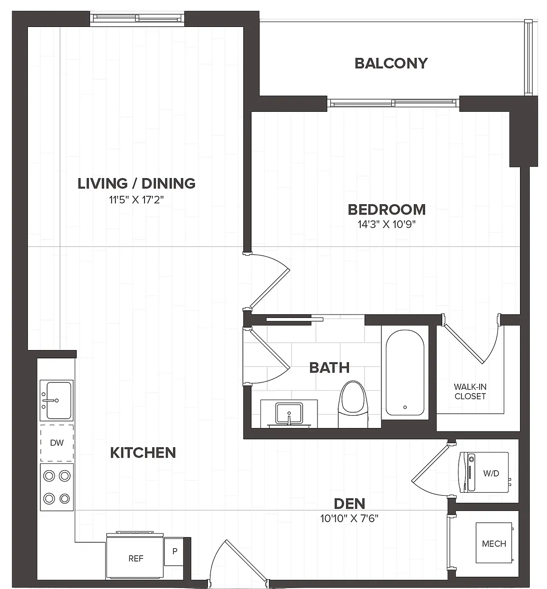 Floor plan 1 Bed/1 Bath-A11
