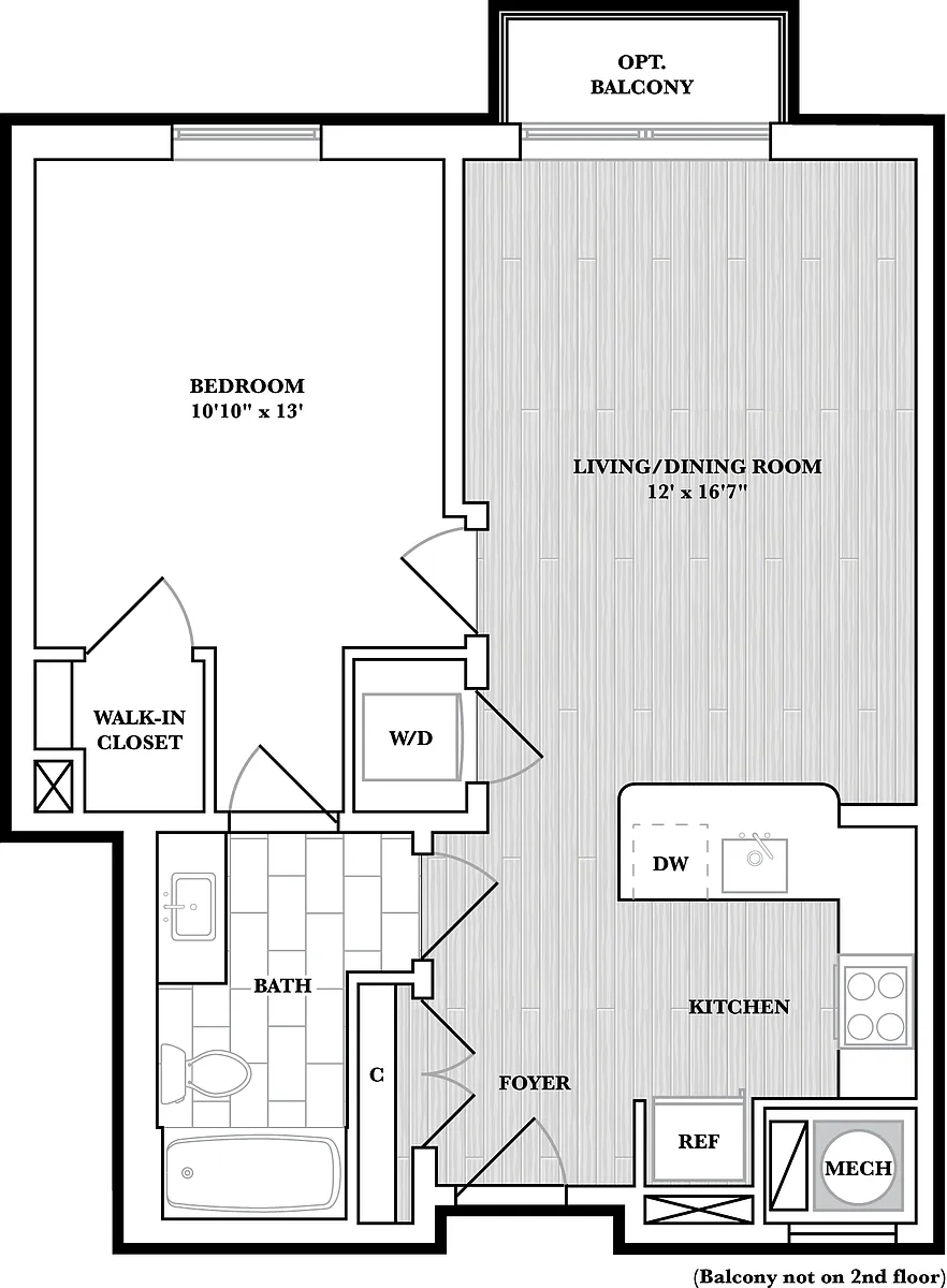 Floor plan 1 Bed/1 Bath