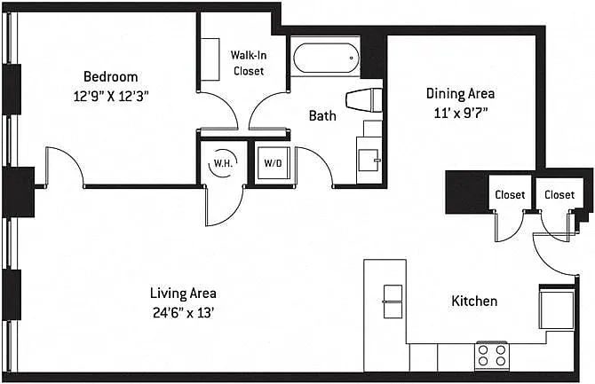 Floor plan 1T Den