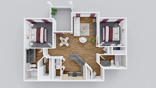Floor plan B2 2 Bed 2 Bath