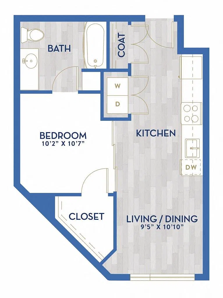 Floor plan B3 - Urban One Bed
