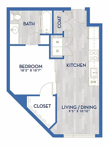 Floor plan B3 - Urban One Bed