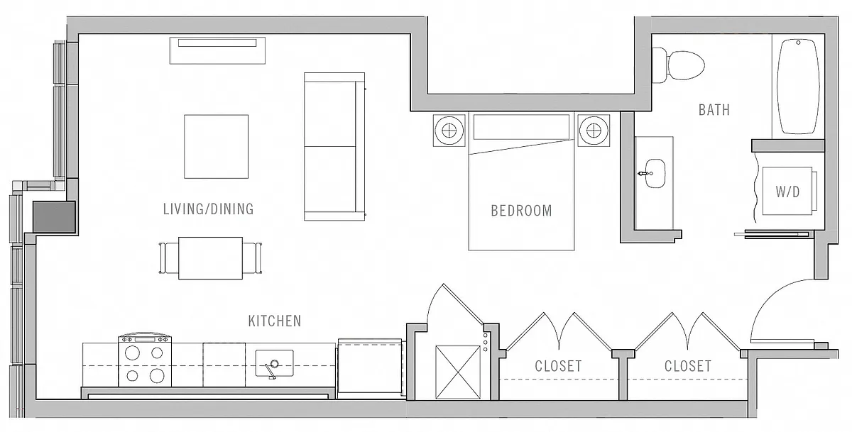 Floor plan Studio-D1