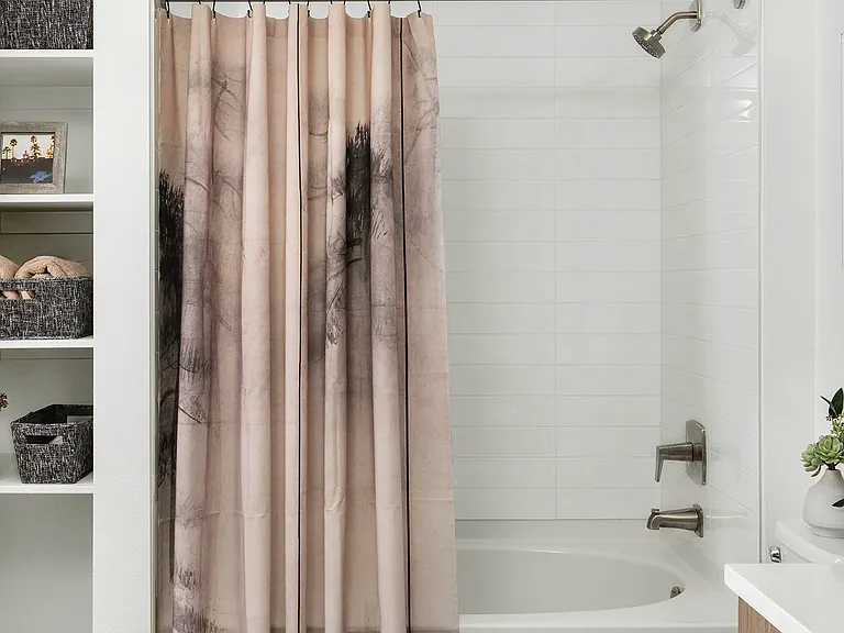 Apartment Bathroom with large soaking tub.
