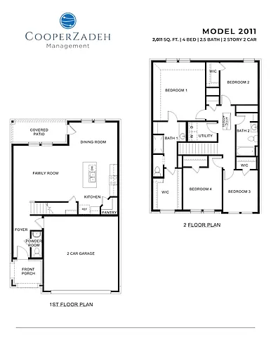Floor plan 4 Bedrooms and 2.5 bathrooms