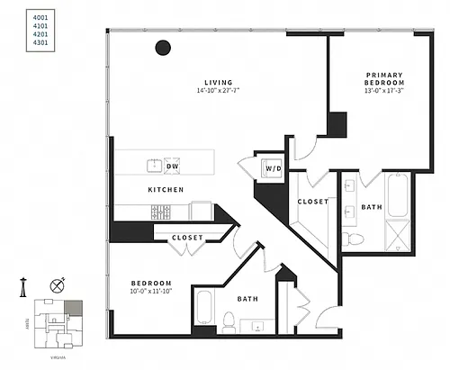 Floor plan Signature 2 Bedroom C1PH