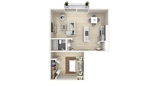 Floor plan 1x1 RV W/D