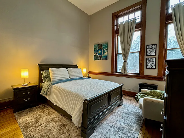 Brand new queen bedroom set, mattress, and bedding