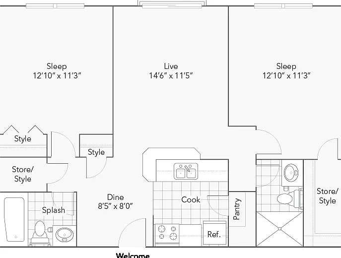Grand | 2-Bedroom Floorplan Grand | 2-Bedroom Floorplan
