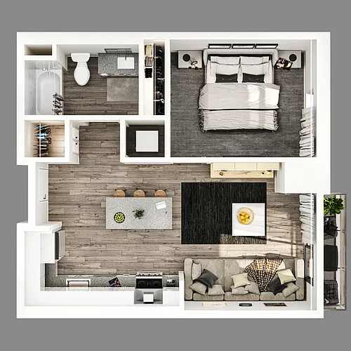 Floor plan 1X1 A