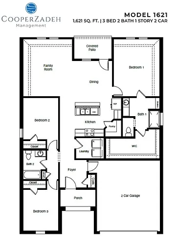 Floor plan 3 Bed 2 Bath