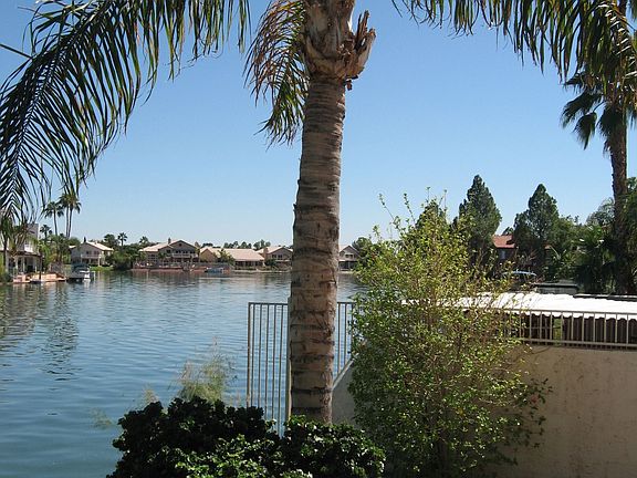 Backyard.  Walk around the wall to the pool and spa.