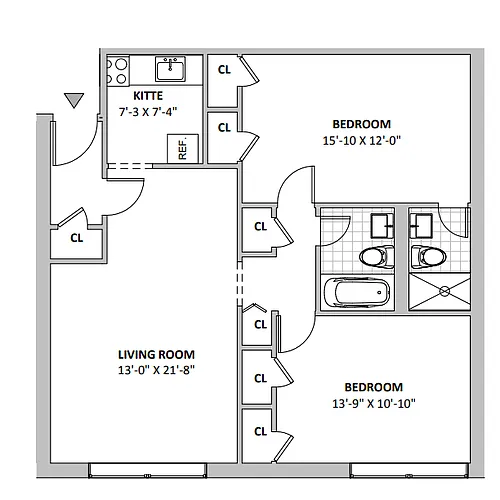 Floor plan 2 bedroom