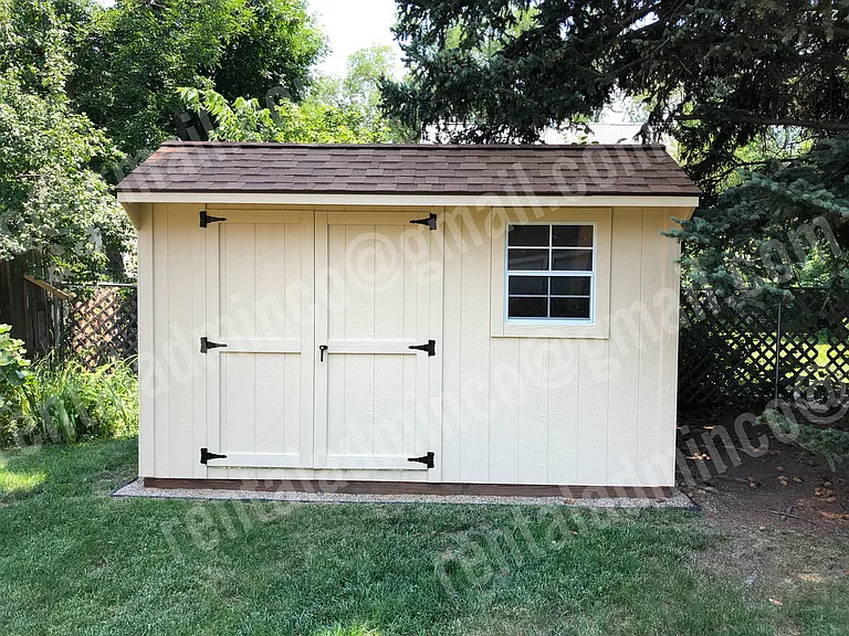 Secure bicycle shed and additional storage.