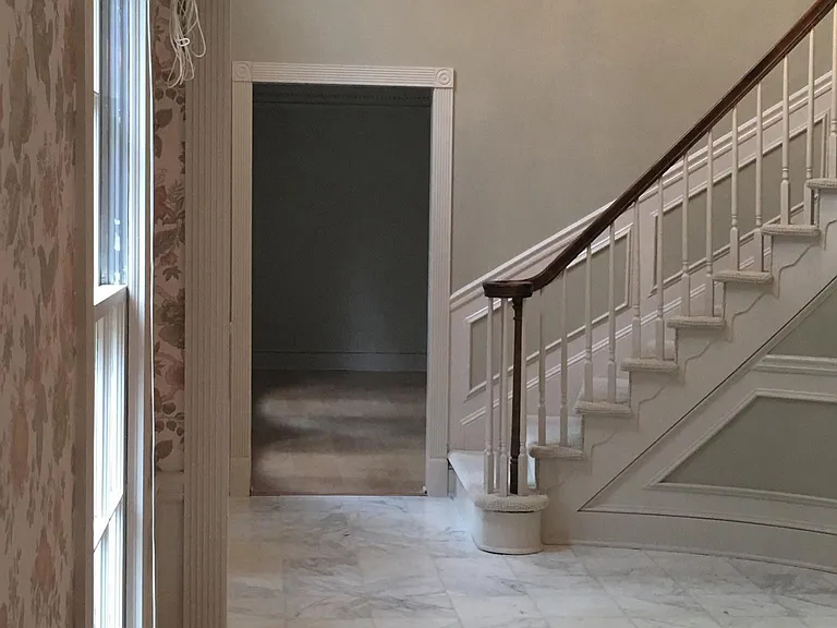 Entry way marble viewed from dining room