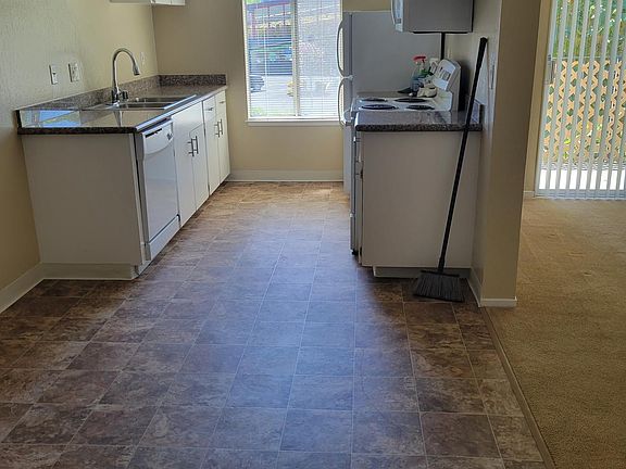 kitchen from the point of view of the dining area