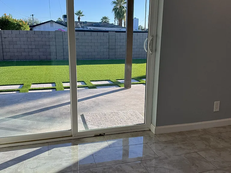 Backyard view from sunroom