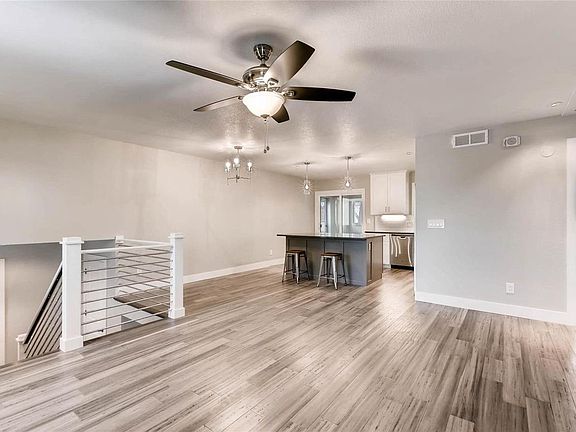 Upstairs Living Room looking into kitchen
