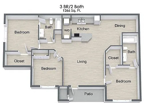 Floor plan Three Bedroom
