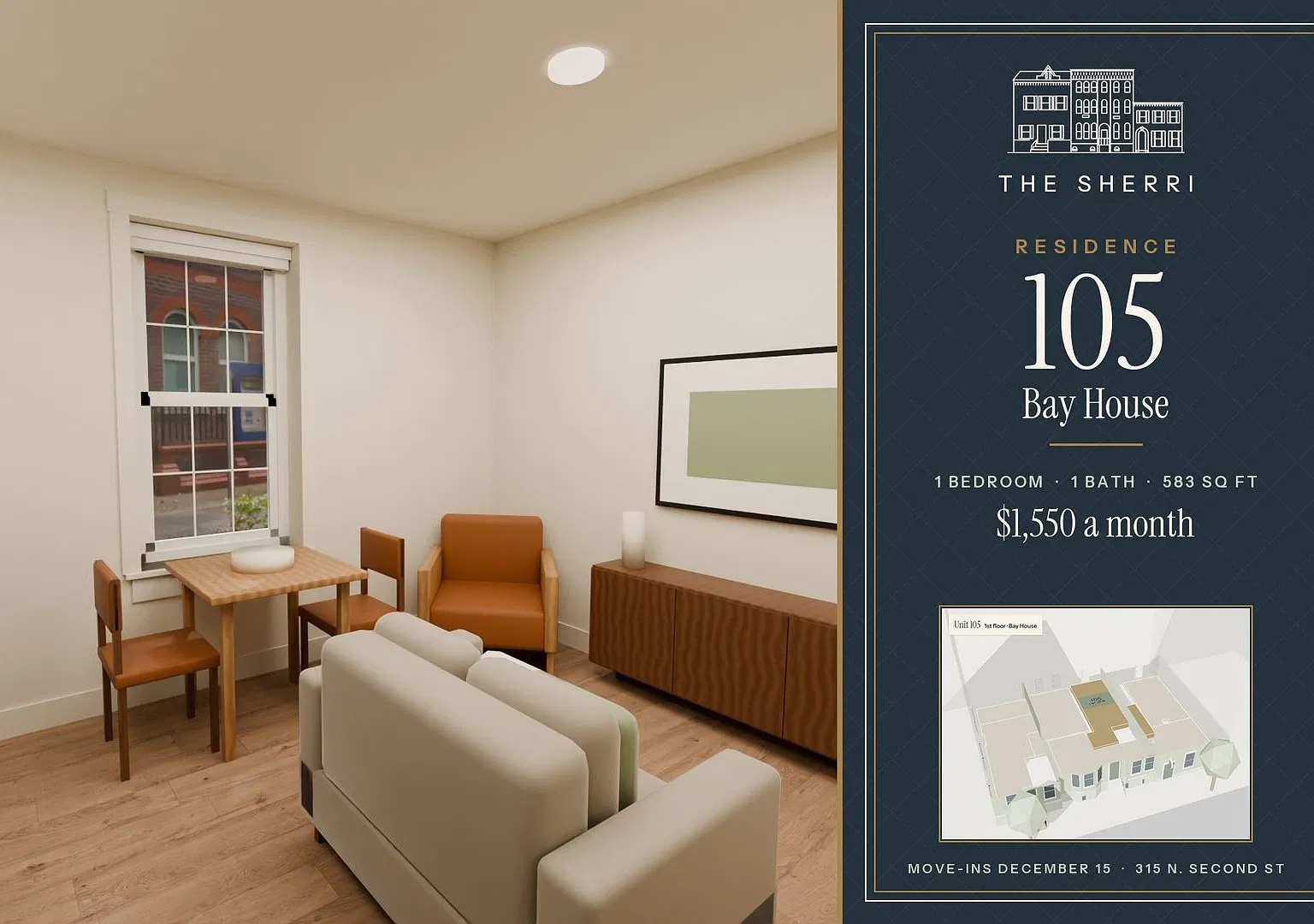 The Sherri | Residence 105 | One-bedroom residence | Dec 15 — Photo 3