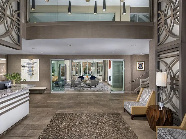 Stunning lobby with concierge