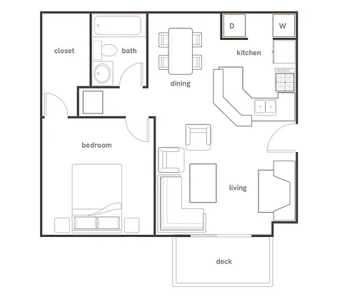 Floor plan Grove 1x1 Villa