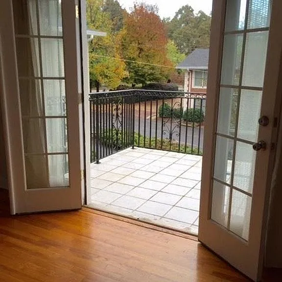Balcony with French doors