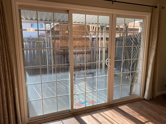 Covered patio with storage closet_