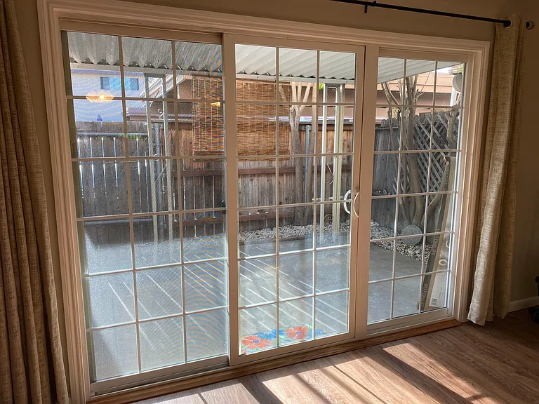 Covered patio with storage closet_